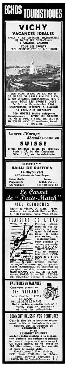 Publicit� Echos Touristiques 1967